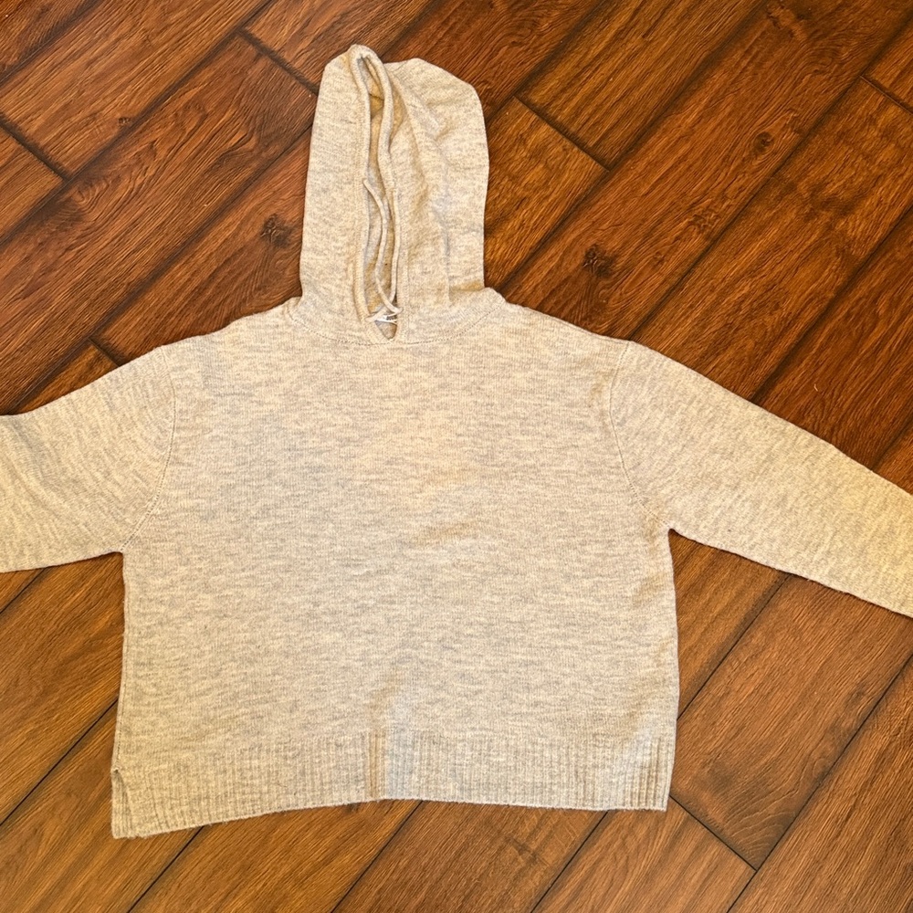 Double Zero Light Gray Knit Sweater hoodie